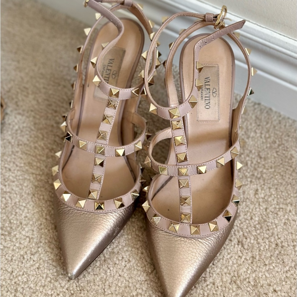 AUTHENTIC VALENTINO ROCK STUD CAGED HEELS